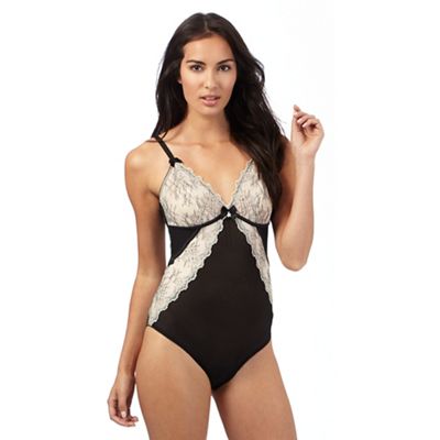 Floozie by Frost French Cream and black lace bodysuit